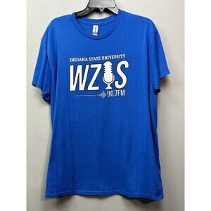 Indiana State University WZIS Radio Station Shirt Adult Large Blue Gildan‎
